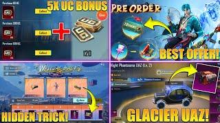  5X BONUS OFFER || BGMI LAST UC UP EVENT 2024 || M416 PRE-ORDER EVENT || GLAICER UAZ.