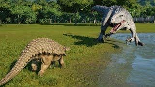 Nodosaurus(Fully Modified) VS I-Rex, T-Rex, Carnotaurus, Spinosaurus and Giganotosaurus - JWE