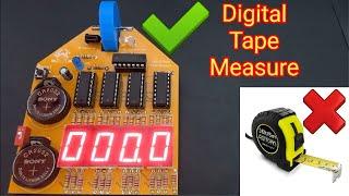 How to Make Electronic Digital Tape Measure / DIY Digital Rolling Ruler