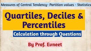 Quartiles Deciles and Percentiles | quartiles deciles and percentiles in statistics | quartile