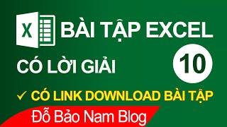 Bài tập Excel cơ bản tổng hợp có lời giải hàm Vlookup, Left, Right...