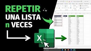 ️ Cómo Repetir una Lista en Excel con una Fórmula