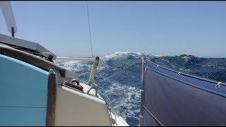 20] Cheap TINY CATAMARAN Battles High Winds - SURFING AT 9.5 KNOTS! | Sailing Kittiwake