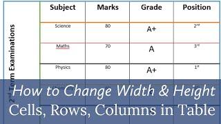 Changing Column Width And Row Height Microsoft Word 2013, Resize and Adjust table cells in Word 2016