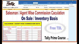 Salesman Wise Commission Report on Sale in Tally Prime | Commission Entry in Tally Prime