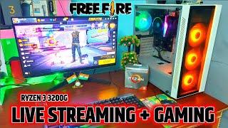RYZEN 3 3200G FREE FIRE  Gameplay Test 2022 | Ryzen 3 3200g gaming pc build | Gaming pc Setup 2022