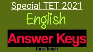 Special TET, 2021 : English Answer Keys : Grammar Gyan