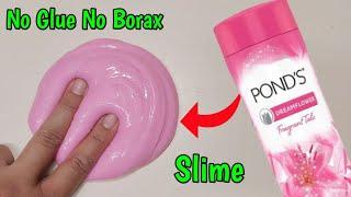 NO GLUE PONDS POWDER SLIME ASMR l How To Make Slime With Ponds Powder Without Glue Or Borax