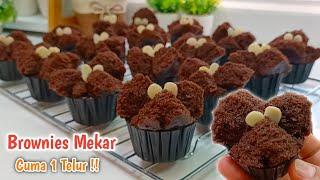 CUMA 1 TELUR TANPA MIXER TANPA OVEN HASILNYA LUAR BIASA ENAK BANGET | BROWNIES KUKUS MEKAR