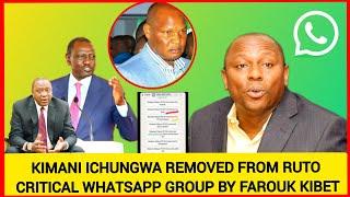 Kimani Ichungwa removed from RUTO critical Whatsapp group by Farouk over his reckless UHURU attack