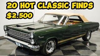 20 Classic Cars from the 1950s to 1980s You Can Buy for $2,500 to $79.000!