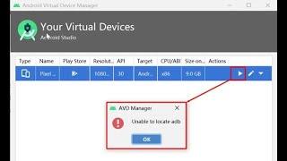 How to fix 'Unable to locate adb' error