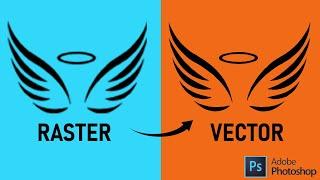 How to convert Raster Image into Vector Image | Adobe Photoshop Tutorial