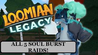 All 5 Soulbust Raid Locations - Loomian Legacy :D