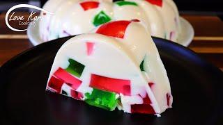 Mexican Mosaic Bundt Jello Easy Steps for Christmas Gelatina de Mosaico