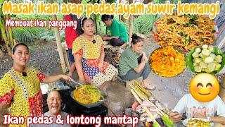 TIBA" KELUARGA DARI CHILI DATANG‼️MASAK IKAN ASAP PEDAS KUAH SANTAN,AYAM SUWIR & TUMIS PEPAYA PETE