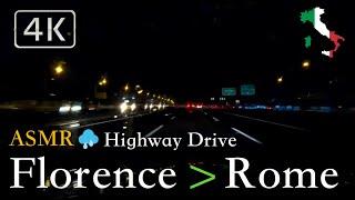 ASMR Highway driving in the rain, Italy [Florence-Rome] December 2020 | 20:00 | 