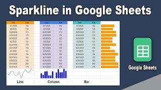 How to add Sparkline Line Column and Bar in Google Sheets