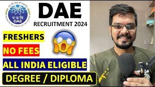 DAE-IPR Recruitment 2024 | Freshers | Degree / Diploma | NO FEES | Latest Jobs 2024