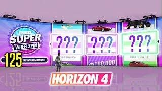 Opening 125 SUPER WHEELSPINS & Wheelspins in Forza Horizon 4!?