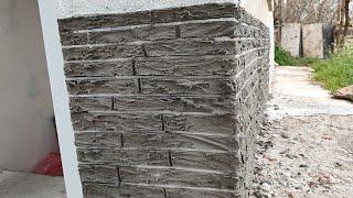 Камъни за стена имитация Как да си направим на вила къща ограда много лесно елементарно и красиво