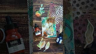 #icad 14 with a stenciled background, stamps and inks. #icad2023 #mixedmediaart #artjournaling