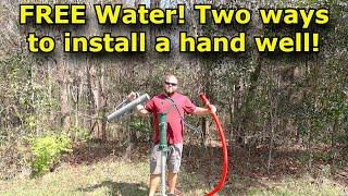 FREE Water, DIY hand well pump install two different ways. Off grid pitcher pump. Part 1 #732