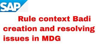 Rule context badi in MDG, debugging and issue resolving