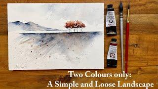 A Quick and Loose Watercolour Landscape Using Two Colours Only