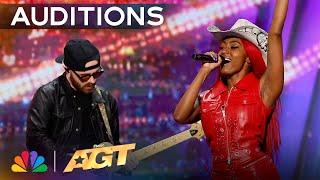 Country Artist Reyna Roberts Sings Original, "Raised Right" | Auditions | AGT 2024