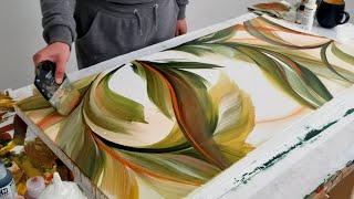 WOW! Criss-Cross Foliage / Easy Abstract Acrylic Painting