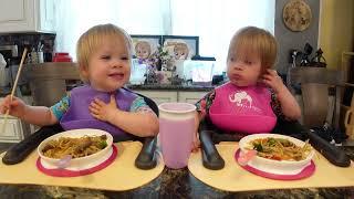 Twins try beef lo mein