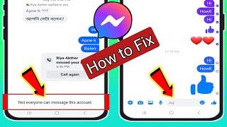 How to Fix Not Everyone Can Message This Account On Facebook Messenger Problem Solve