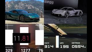 Rimac Nevera vs Koenigsegg Jesko Absolut 0-400km/h