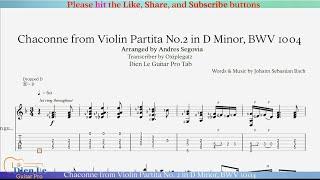 Majestic Chaconne from Violin Partita No. 2 | Classical Guitar Tab | BWV 1004