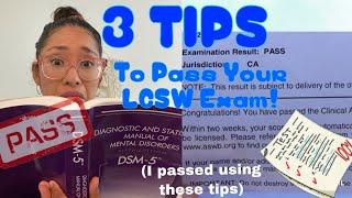How to Pass The LCSW Exam! LCSW Gives 3 TIPS to PASS!