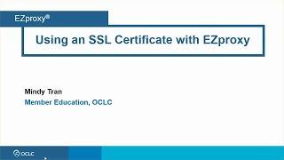 Using an SSL Certificate with EZproxy