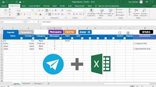 Envio de mensagens no Telegram com Excel