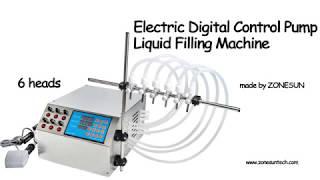 How to use the  Electric Digital Control Pump Liquid Filling Machine  with 6 heads