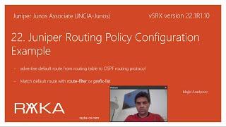 22. Juniper Routing Policy Configuration Example