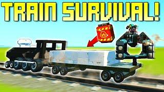 Turret Train with Explosive Cargo Tries to Survive! - Scrap Mechanic Multiplayer Monday