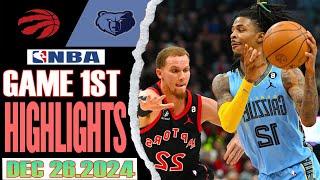 Memphis Grizzlies Vs Toronto Raptors Game 1st Highlights Dec 26,2024 NBA  Season 2024-25