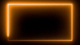 HD Orange Colour Neon lights rectangle frame animated background