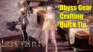 Lost Ark Abyss dungeon gear quick crafting tip you might not know