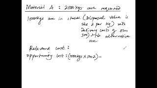 RELEVANT COSTING   RELEVANT COST OF MATERIALS @seniorhannington