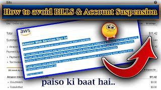 aws free tier bills why and how am getting charged | aws account suspend