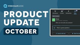 New webinar features | Product update October 2024 | WebinarGeek