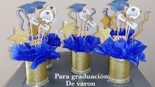 #diy centro de mesa para graduación para varón #centerpieces #cute #graduation