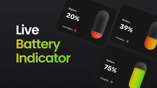  Battery Level Indicator Percentage Using HTML CSS & JavaScript