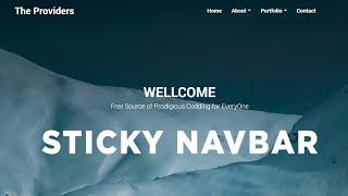 How to Create Sticky Navbar with Hover Menu | Navbar Color Change | Responsive Navbar in Bootstrap 4